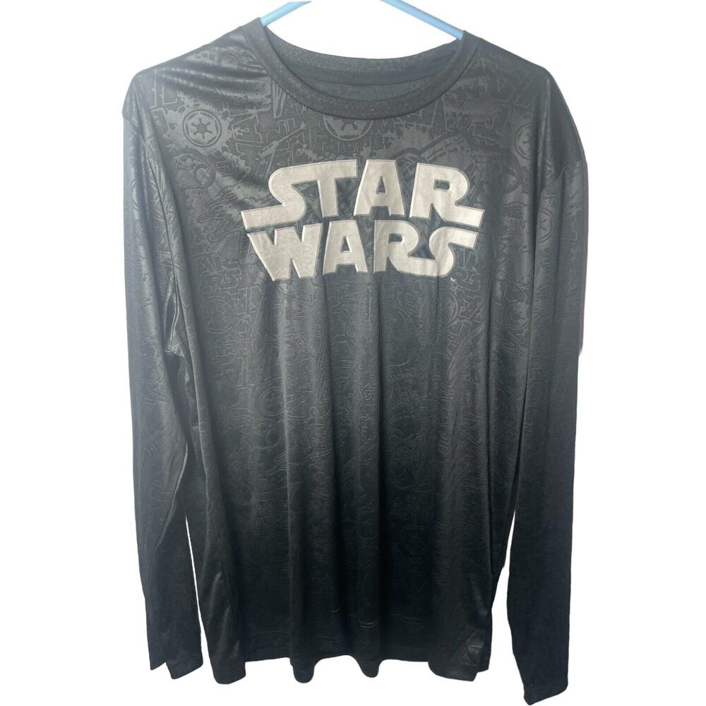 Star Wars Mens Chrome Wars All Black AOP All Over Print Shirt New XL
